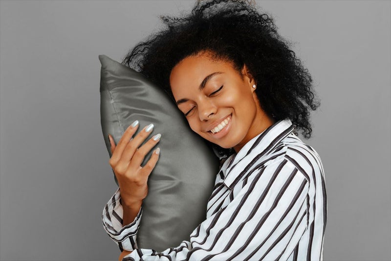 ShopBedding Satin Pillowcase King for Hair and Skin  Silk Pillow Cases King  2 Pack  Luxury Satin Pillow Cases with Zipper Closure  Satin Pillow Case Cover  King Size Silk Pillowcase Set of 2  Grey - Image 5